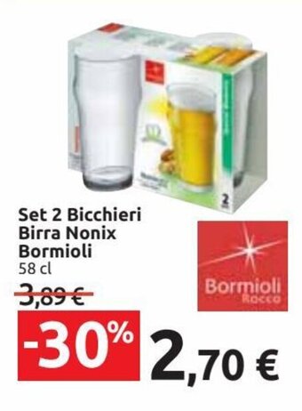 Carrefour Market Set 2 Bicchieri Birra Nonix Bormioli 58 cl offerta
