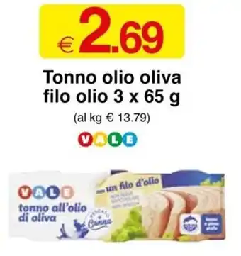 Sì con te Vale Tonno olio oliva filo olio 3x65 g offerta