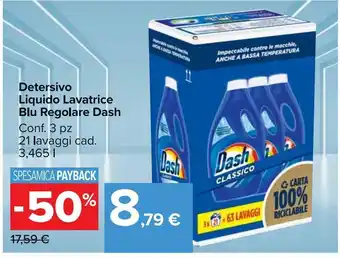 Carrefour Market Detersivo liquido lavatrice blu regolare dash offerta
