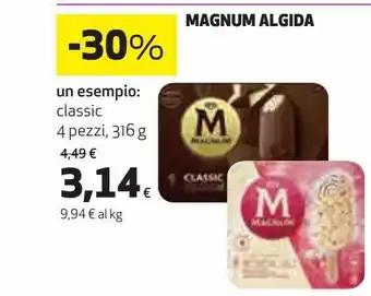 Coop Magnum algida - es classic 4 pezzi 316g offerta