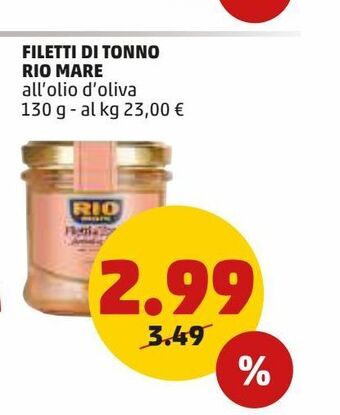 PENNY Filetti di tonno rio mare offerta