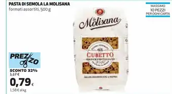 Coop Pasta di semola la molisana formati assortiti 500g offerta