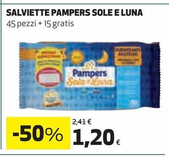 Coop Salviette pampers sole e luna 45 + 15 pezzi offerta