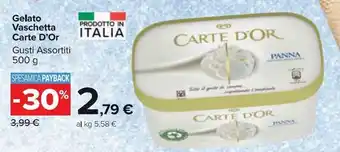 Carrefour Market Gelato vaschetta carte d'or offerta
