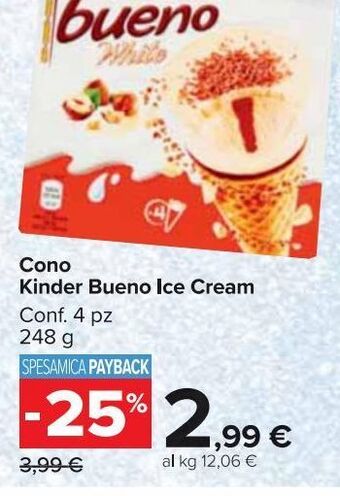 Cono kinder bueno ice cream