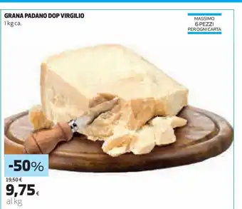 Coop Grana padano dop virgilio 1 kg ca offerta