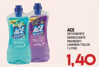 Gran Risparmio Ace Detergente Igienizzante Pavimenti Lavanda/Talco 1 litro offerta