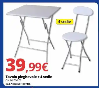 Brico Io Tavolo pieghevole + 4 sedie offerta