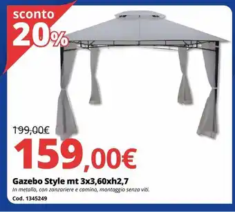 Gazebo style mt 3x3,60xh2,7