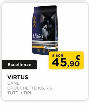 Arcaplanet Virtus / crocchette cane kg.7.5 /tutti i tipi offerta