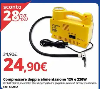 Brico Io Compressore doppia alimentazione 12v e 220w offerta