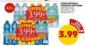 PENNY Acqua naturale, frizzante sant'anna offerta