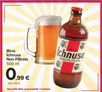 Carrefour Market Birra ichnusa non filtrata offerta