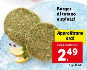 Burger di totano e spinaci 200 g
