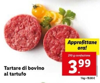 Lidl Tartare di bovino al tartufo 210 g offerta