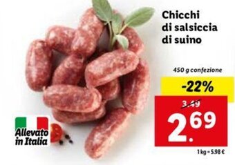 Lidl Chicchi di salsiccia di suino 450 g offerta