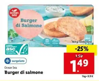 Lidl Ocean Sea Burger di salmone 160 g offerta