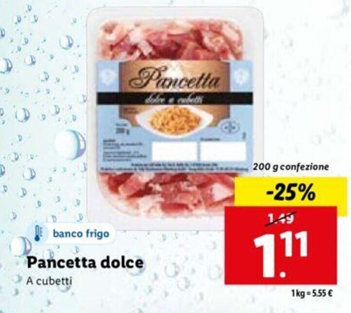 Pancetta dolce A cubetti 200 g offerta di Lidl