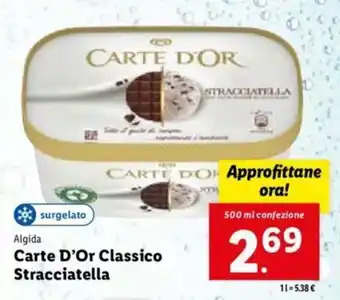Lidl Algida Carte D'Or Classico Stracciatella 500 ml offerta