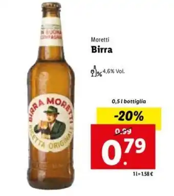 Lidl Moretti Birra 0,5 L offerta