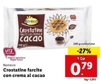 Lidl Nastrecce Crostatine farcite con crema al cacao 240 g offerta