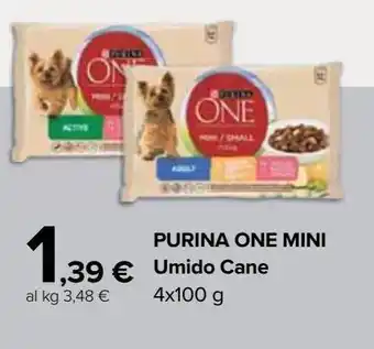 Carrefour Iper Purina one mini umido cane 4x100g offerta