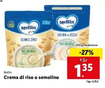 Lidl Mellin Crema di riso o semolino 200 g offerta