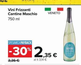 Carrefour Iper Vini frizzanti cantine maschio offerta