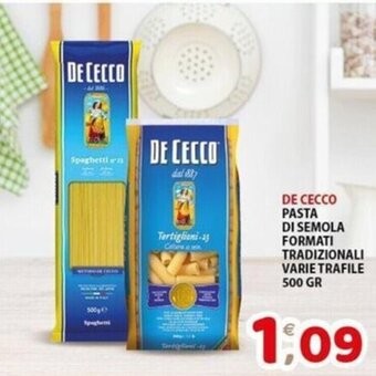 Mio Market De Cecco Pasta di Semola Formati Tradizionali Varie Trafile 500 gr offerta