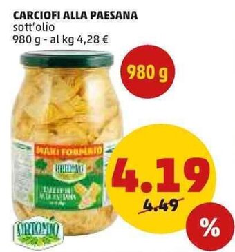 Ortomio Carciofi alla Paesana sott'olio 980 g