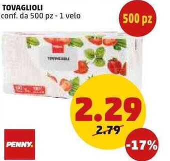 PENNY Penny Tovaglioli 500 pz 1 velo offerta