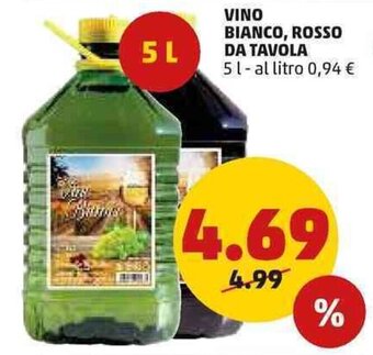 PENNY Vino Bianco, Rosso da Tavola 5 l offerta