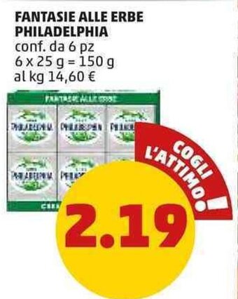 PENNY Philadelphia Fantasie Alle Erbe 6 pz 150 g offerta