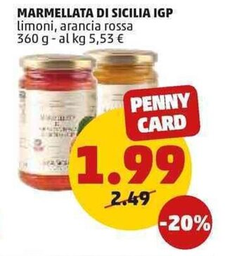 Marmellata Di Sicilia IGP limoni, arancia rossa 360 g