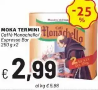 Quick Sisa Moka Termini Caffè Monachello/Espresso Bar 250 g x 2 offerta