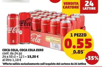 PENNY Coca Cola, Coca Cola Zero 24 pz 50 cl offerta