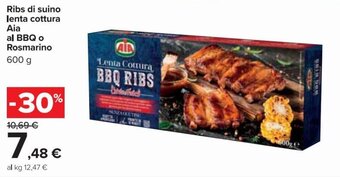 Carrefour Market Aia al BBQ o Rosmarino Ribs di suino lenta cottura 600 g offerta