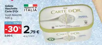 Carrefour Market Carte d'Or Gelato Vaschetta 500 g offerta