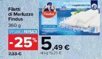 Carrefour Market Findus Filetti di Merluzzo 360 g offerta