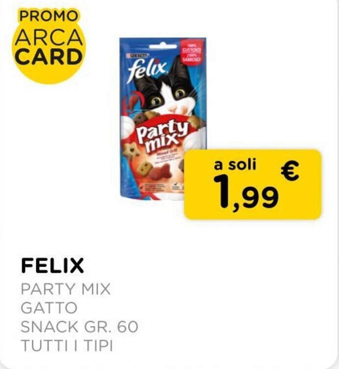 Felix Party Mix Gatto snack 60 gr tutti i tipi offerta di