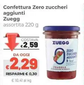 Coop Zuegg Zero Zuccheri Aggiunti Confettura 220g offerta