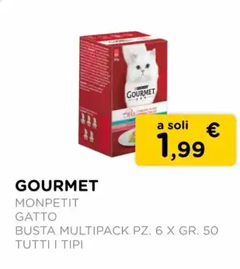 Arcaplanet Gourmet Monpetit gatto busta multipack 6 pz x 50 gr tutti i tipi offerta