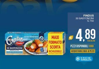 SeBón Supermercati Findus 30 bastoncini g 750 offerta