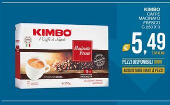 Kimbo caffè macinato fresco g 250 x 3