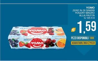 Yomo zero % di grassi yogurt magro alla frutta g 125 x 8