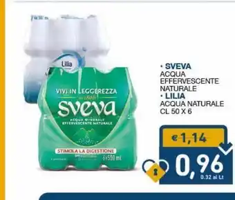 SeBón Supermercati Sveva acqua effervescente naturale lila acqua naturale cl 50 x 6 offerta