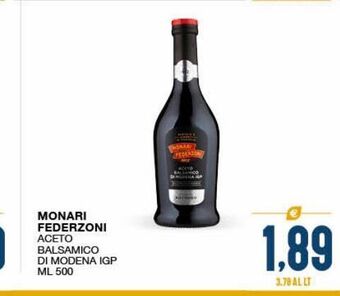 Monari federzoni aceto balsamico di modena ml 500