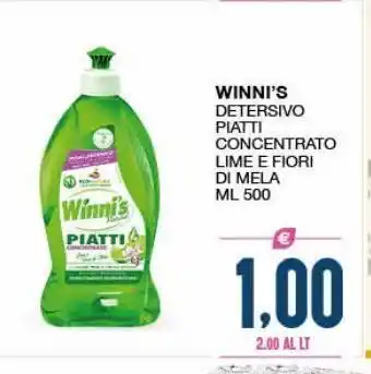SeBón Supermercati Winni's detersivo piatti concentrato lime e fiori di mela ml 500 offerta