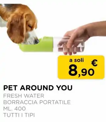Arcaplanet Pet Around You Fresh Water Borraccia portatile 400 ml tutti i tipi offerta