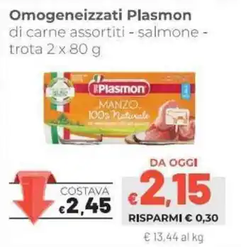 Coop Plasmon Omogeneizzati 2x80g offerta